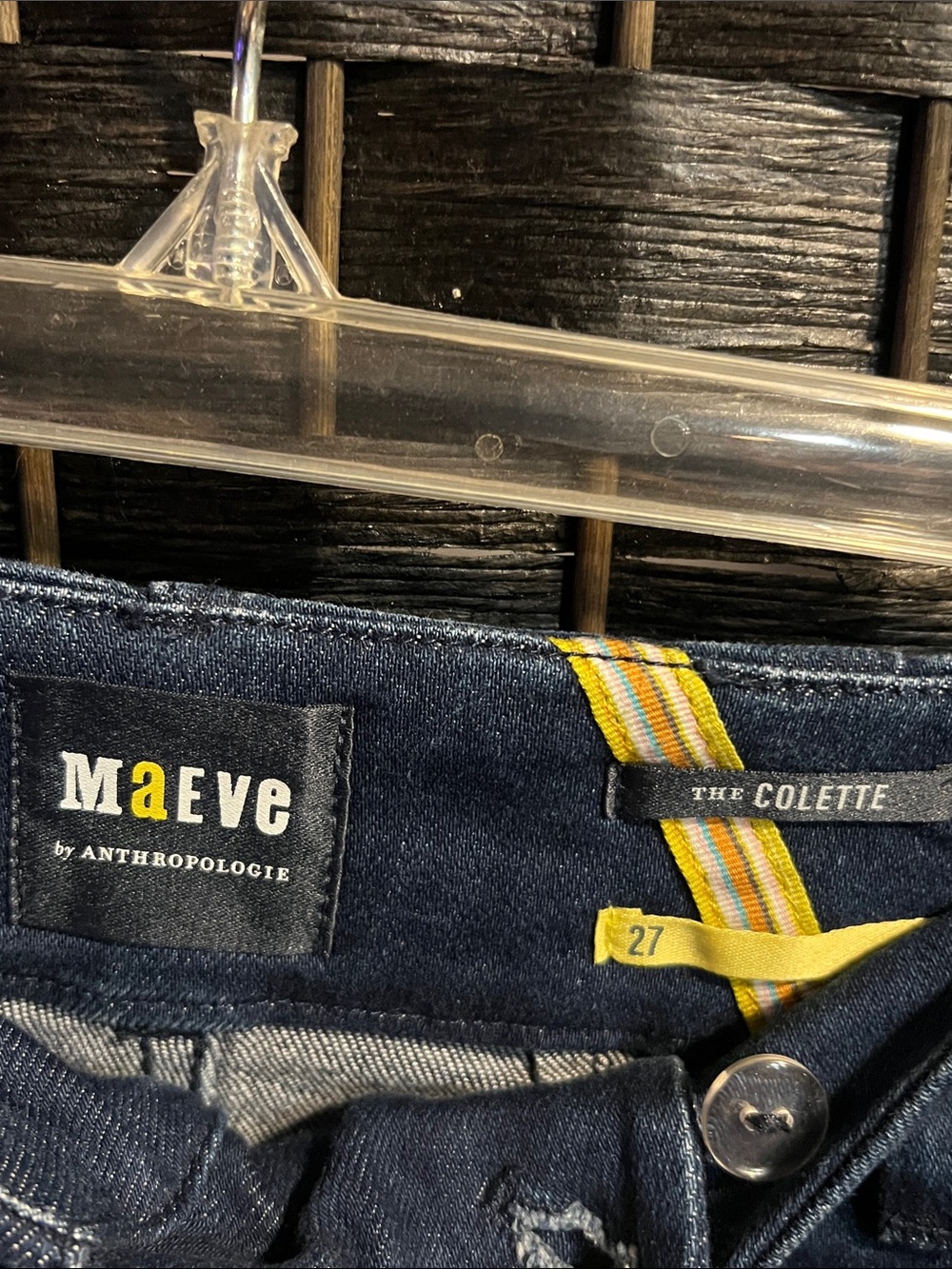Maeve Anthropologie Dark Blue Wide-Leg Jeans size 27 - Picture 3 of 5